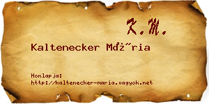 Kaltenecker Mária névjegykártya