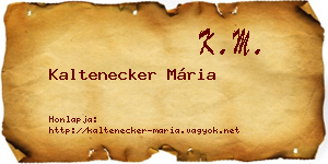 Kaltenecker Mária névjegykártya